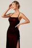 Load image into Gallery viewer, Black Red Sheath Spaghetti Straps Bridesmaid Dress With Elasticity