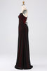 Load image into Gallery viewer, Sheath Black Red Spaghetti Straps Bridesmaid Dress With Elasticity