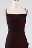 Load image into Gallery viewer, Sheath Black Red Spaghetti Straps Bridesmaid Dress With Elasticity