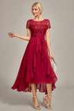 Sparkly Burgundy A-Line Sequin Choir Dress with Ruffles