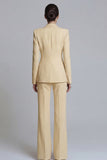 2 Piece Pink Peak Lapel Single Breasted Women's Work Suits
