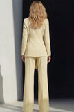 2 Piece Pink Peak Lapel Women's Work Suits with Sash