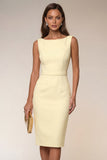 Ivory Bodycon Bateau Neck Midi Work Dress