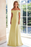 Elegant Taupe Off the Shoulder Chiffon Sheath Long Mother of the Bride with Lace Appliques