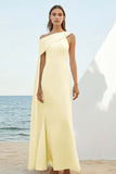 White Sheath One Shoulder Maxi Dress