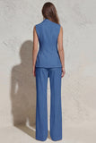 White Notched Lapel Ruched Slim Fit Women's Work Suit