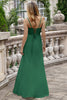 Load image into Gallery viewer, A Line Spaghetti Straps Matcha Long Bridesmaid Dress with Lace Up Back