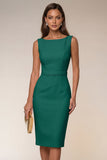 Ivory Bodycon Bateau Neck Midi Work Dress