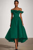 Load image into Gallery viewer, Off The Shoulder A Line Black Satin Formal Dress