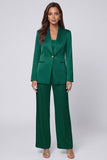 Light Blue Shawl Lapel 2 Piece Women's Work Suits