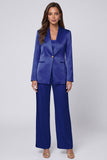 Light Blue Shawl Lapel 2 Piece Women's Work Suits