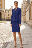 Light Yellow Notched Lapel 2 Piece Single Breasted Work Dress