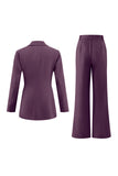 Fuchsia 2 Piece Long Sleeves Work Suits with Pockets