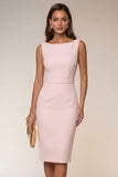 Ivory Bodycon Bateau Neck Midi Work Dress