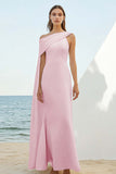 White Sheath One Shoulder Maxi Dress