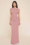 Plum Mermaid Ruched One Shoulder Long Formal Dress