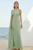 White Sheath One Shoulder Maxi Dress