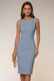 Ivory Bodycon Bateau Neck Midi Work Dress