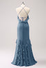 Load image into Gallery viewer, Halter Tahiti Mermaid Chiffon Bridesmaid Dress with Ruffles