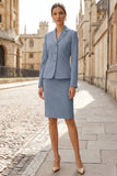 Light Yellow Notched Lapel 2 Piece Single Breasted Work Dress