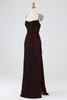 Load image into Gallery viewer, Sheath Spaghetti Straps Black Red Floor Length Bridesmaid Dress