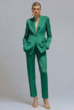 Orange Notched Lapel 2 piece Slim Fit Women's Work Suits