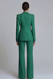 2 Piece Pink Peak Lapel Single Breasted Women's Work Suits