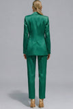 Orange Notched Lapel 2 piece Slim Fit Women's Work Suits