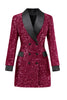 Load image into Gallery viewer, Glitter Burgundy Shawl Lapel Women&#39;s Blazer with Sequins