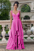 Load image into Gallery viewer, Eucalyptus A Line Spaghetti Straps Long Bridesmaid Dress with Ruffles