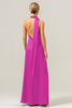 Load image into Gallery viewer, Peacock Sheath V-Neck Backless Long Bridesmaid Dress with Slit