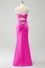 Load image into Gallery viewer, Purple Mermaid Spaghetti Straps Hollow Out Twist Front Bridesmaid Dress