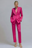 Orange Notched Lapel 2 piece Slim Fit Women's Work Suits