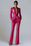 Dark Green Slim Fit 2 Piece Peak Lapel Single Breasted Prom Suits