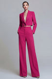 Dark Green Peak Lapel One Button 2-piece Women's Work Suits