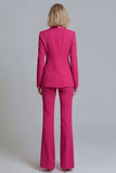 2 Piece Fresh Emerald Shawl Lapel Double Breasted Women's Work Suits