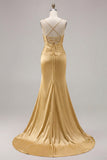 Fuchsia Mermaid Cut Out Pleated Satin Bowed Long Prom Dress with Slit