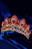 Luxury Crystal Prom Queen Pageant Golden Crown Tiara