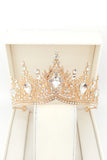 Golden and Royal Blue Crystal Prom Queen Pageant Crown Tiara