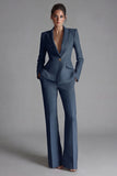 2 Piece Pink Peak Lapel Single Breasted Women's Work Suits