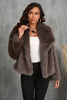 Load image into Gallery viewer, Fluffy Black Turn Lapel Faux Fur Winter Coat