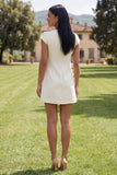 Yellow Round Neck Bodycon Homecoming Dress with 3D Flowers