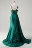 Load image into Gallery viewer, Champagne Mermaid Watteau Train Corset Sequins Satin Prom Dress with Slit