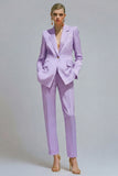 Orange Notched Lapel 2 piece Slim Fit Women's Work Suits