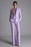 2 Piece Pink Peak Lapel Single Breasted Women's Work Suits