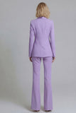 2 Piece Fresh Emerald Shawl Lapel Double Breasted Women's Work Suits