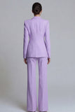2 Piece Pink Peak Lapel Single Breasted Women's Work Suits