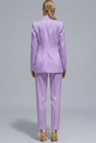 Orange Notched Lapel 2 piece Slim Fit Women's Work Suits