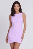 Ivory Bodycon Round Neck Ruched Graduation Dress