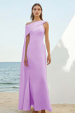 White Sheath One Shoulder Maxi Dress